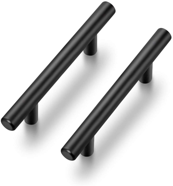 Cabinet Pulls Matte ,Black Stainless Steel ,Kitchen Drawer Pulls, Cabinet Handles, 5 InchLength, 3 Inch Hole Center