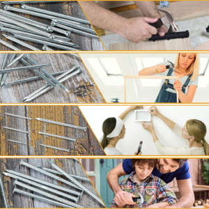Hardware Nails for Hanging Pictures Assorted Kit, Up to 2"-Long Picture Hanging Nails for Wall Drywall Wood, Finish Nails Assortment Kit, 640 Frame Nails and 60 Small Finishing Nails