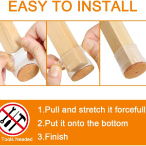 Chair Leg Protectors for Hardwood Floors, Silicone Felt Furniture Leg Cover Pad for Protecting Floors ,from ,Scratches, and ,Noise, Smooth Moving for Chair Feet