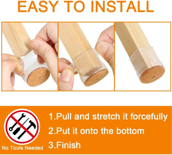 Chair Leg Protectors for Hardwood Floors, Silicone Felt Furniture Leg Cover Pad for Protecting Floors ,from ,Scratches, and ,Noise, Smooth Moving for Chair Feet