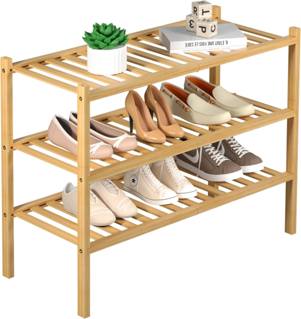 Tier, Bamboo ,Shoe, Rack ,for, Closet ,Free ,Standing ,Wood ,Shoe ,Shelf, Storage, Organizer ,for ,Entryway ,Small ,Space, Stackable