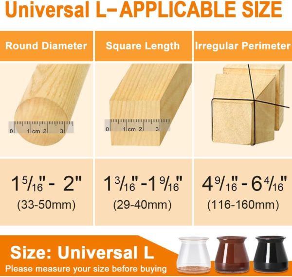 Chair Leg Protectors for Hardwood Floors, Silicone Felt Furniture Leg Cover Pad for Protecting Floors ,from ,Scratches, and ,Noise, Smooth Moving for Chair Feet