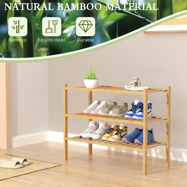 Tier, Bamboo ,Shoe, Rack ,for, Closet ,Free ,Standing ,Wood ,Shoe ,Shelf, Storage, Organizer ,for ,Entryway ,Small ,Space, Stackable