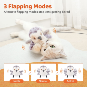 Cat Toys Flapping Bird , Lifelike Sandpiper, Chirp Tweet, Rechargeable Touch ,Activated Kitten Toy ,Interactive Cat, Exercise Toys ,for ,All Breeds Cat Kicker Catnip Toys