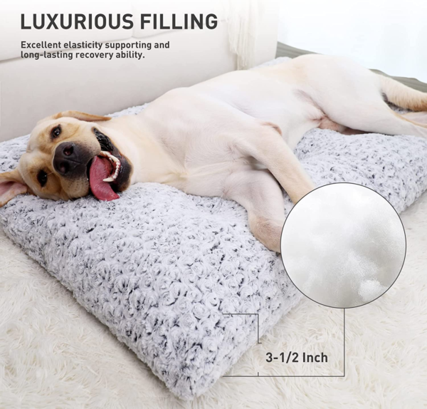 Washable Dog Bed, Deluxe Plush Dog, Crate Beds ,Fulffy, Comfy ,Kennel, Pad ,Anti Slip ,Pet ,Sleeping ,Mat, for, Large, Jumbo, Medium, Small Dogs Breeds