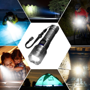 Rechargeable ,Flashlights High Lumens, 990000LM Powerful Tactical Flashlights, 5 Modes LED Flashlight Adjustable, Brightest Flashlight Waterproof, Handheld Flash Light for Emergencies, Camping, Hiking