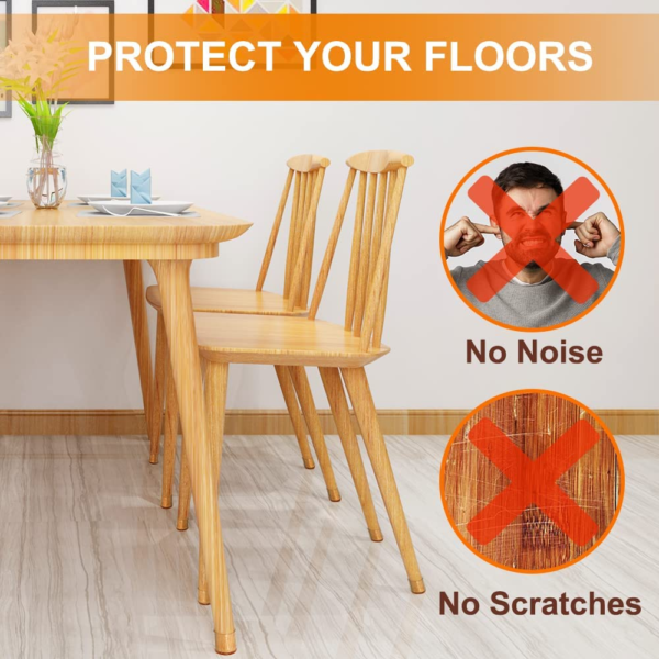 Chair Leg Protectors for Hardwood Floors, Silicone Felt Furniture Leg Cover Pad for Protecting Floors ,from ,Scratches, and ,Noise, Smooth Moving for Chair Feet