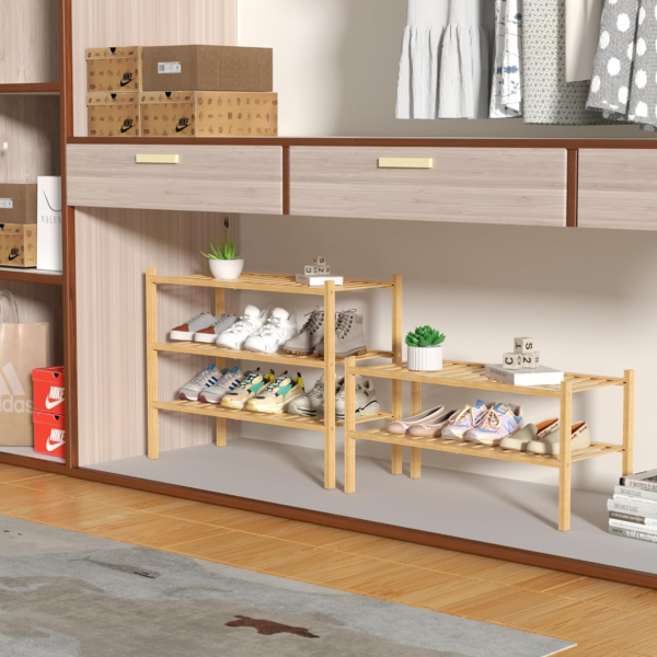 Tier, Bamboo ,Shoe, Rack ,for, Closet ,Free ,Standing ,Wood ,Shoe ,Shelf, Storage, Organizer ,for ,Entryway ,Small ,Space, Stackable