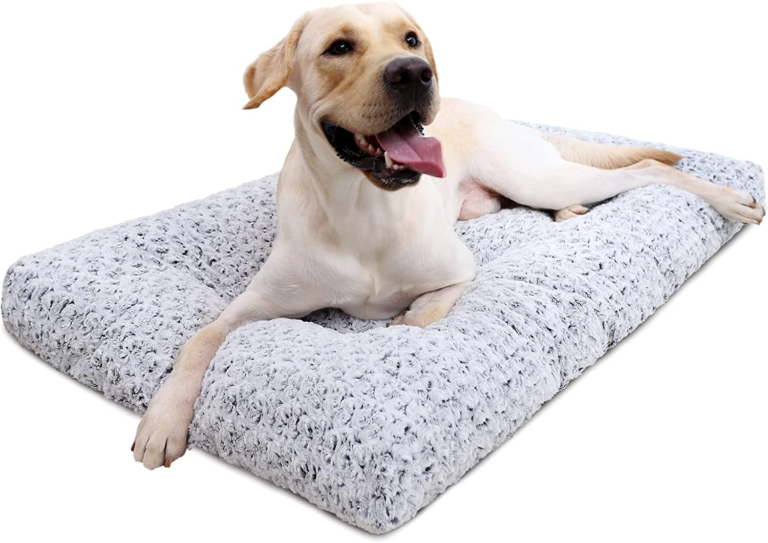 Washable Dog Bed, Deluxe Plush Dog, Crate Beds ,Fulffy, Comfy ,Kennel, Pad ,Anti Slip ,Pet ,Sleeping ,Mat, for, Large, Jumbo, Medium, Small Dogs Breeds