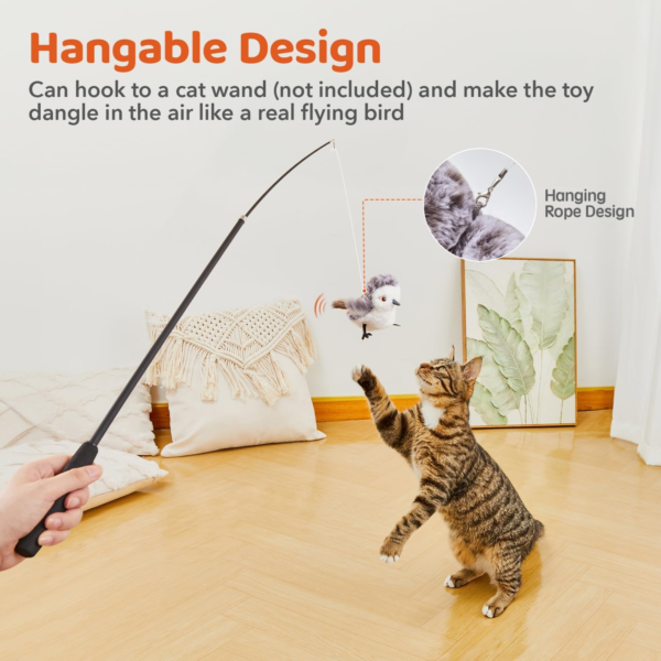 Cat Toys Flapping Bird , Lifelike Sandpiper, Chirp Tweet, Rechargeable Touch ,Activated Kitten Toy ,Interactive Cat, Exercise Toys ,for ,All Breeds Cat Kicker Catnip Toys
