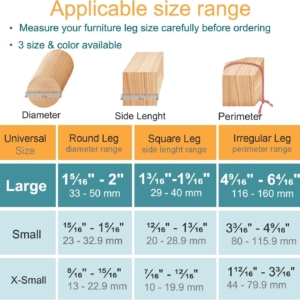 Chair Leg Protectors for Hardwood Floors, Silicone Felt Furniture Leg Cover Pad for Protecting Floors ,from ,Scratches, and ,Noise, Smooth Moving for Chair Feet