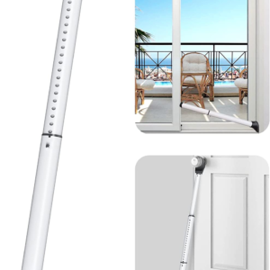 Upgraded Door Security Bar & Sliding Patio Bar, Heavy Duty Stoppers Adjustable Jammer for Home, Apartment, Travel