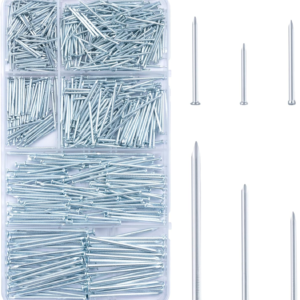 Hardware Nails for Hanging Pictures Assorted Kit, Up to 2"-Long Picture Hanging Nails for Wall Drywall Wood, Finish Nails Assortment Kit, 640 Frame Nails and 60 Small Finishing Nails