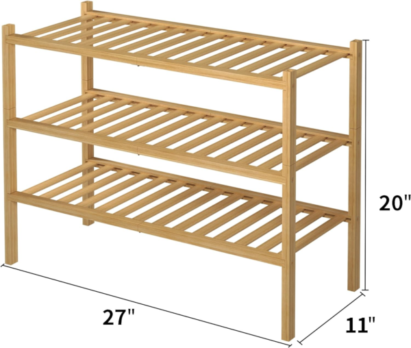 Tier, Bamboo ,Shoe, Rack ,for, Closet ,Free ,Standing ,Wood ,Shoe ,Shelf, Storage, Organizer ,for ,Entryway ,Small ,Space, Stackable