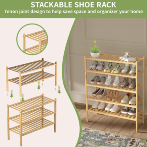 Tier, Bamboo ,Shoe, Rack ,for, Closet ,Free ,Standing ,Wood ,Shoe ,Shelf, Storage, Organizer ,for ,Entryway ,Small ,Space, Stackable